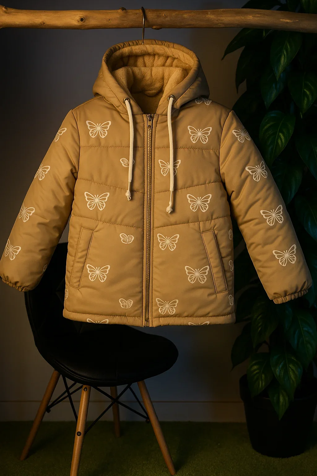 جاكت وتر بروف الفراشة  بيج  كود 5007