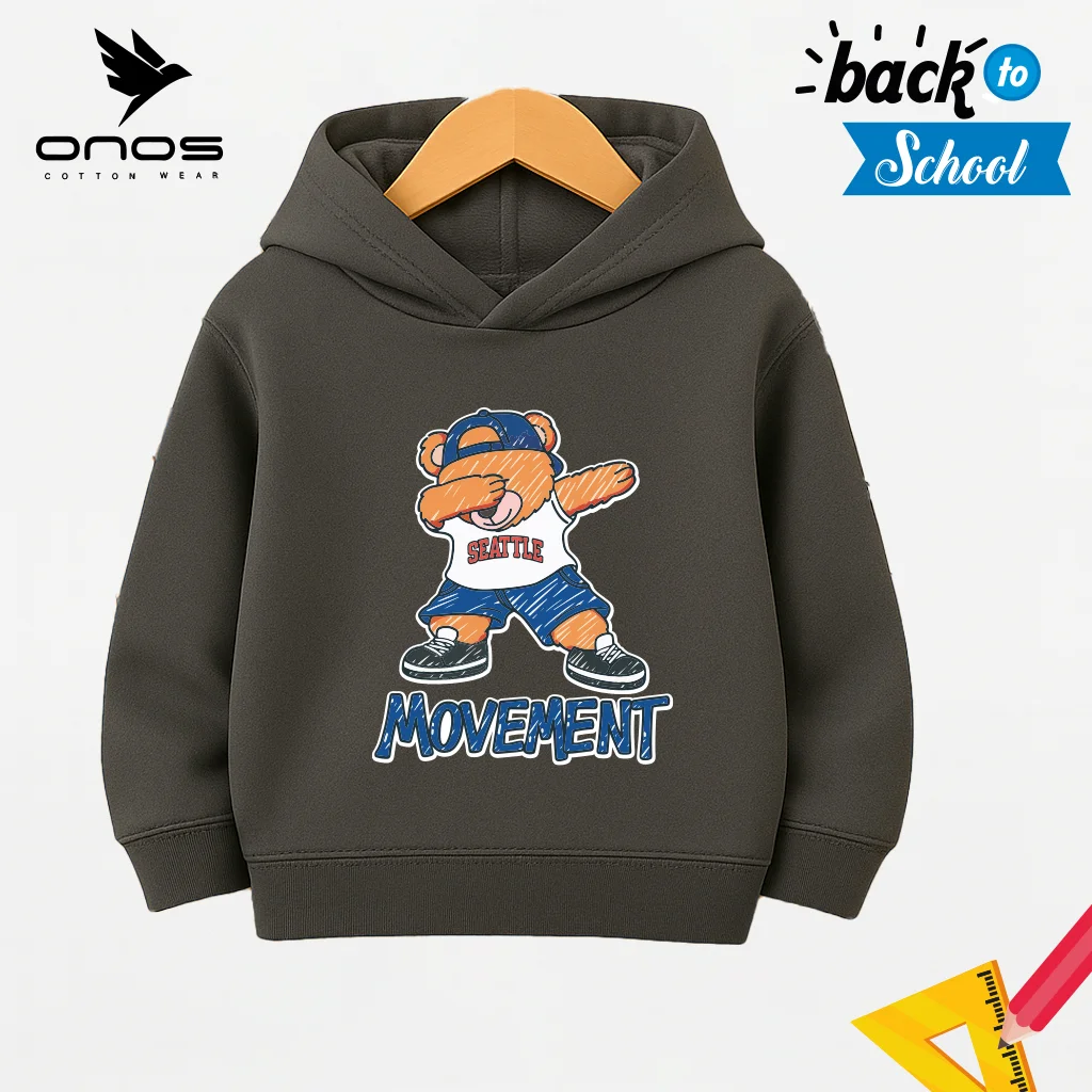 Grey black Kids Hoodie -print- Amount