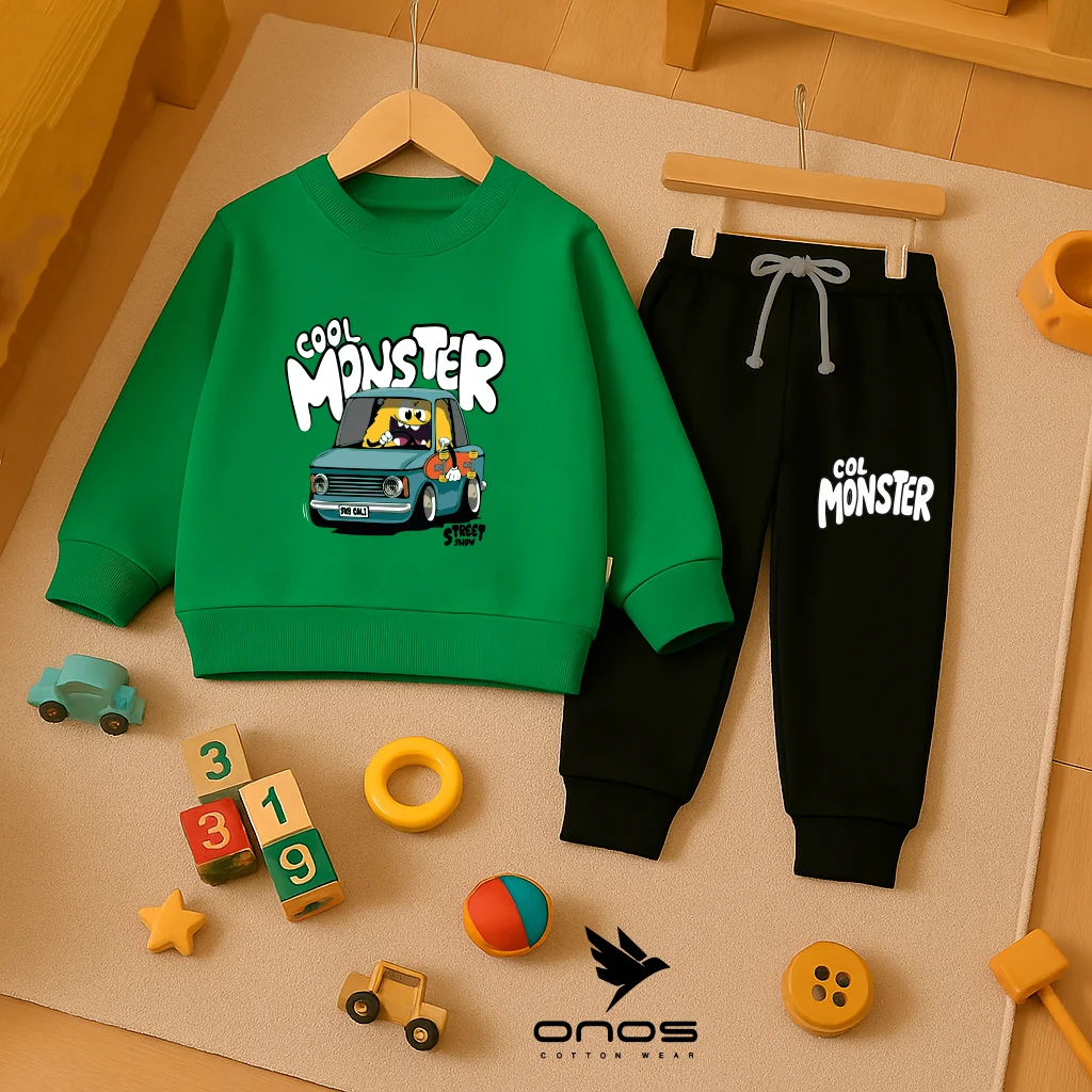 طقم شتوي راوند اخضر مونيستور