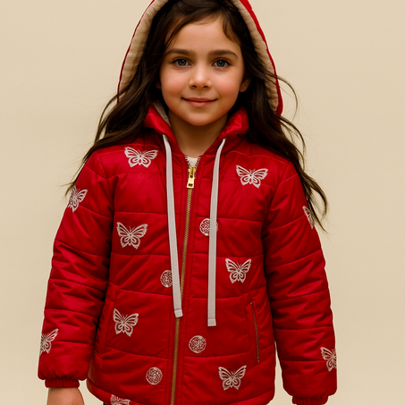 جاكت  بناتي الفراشه  احمر كود5013