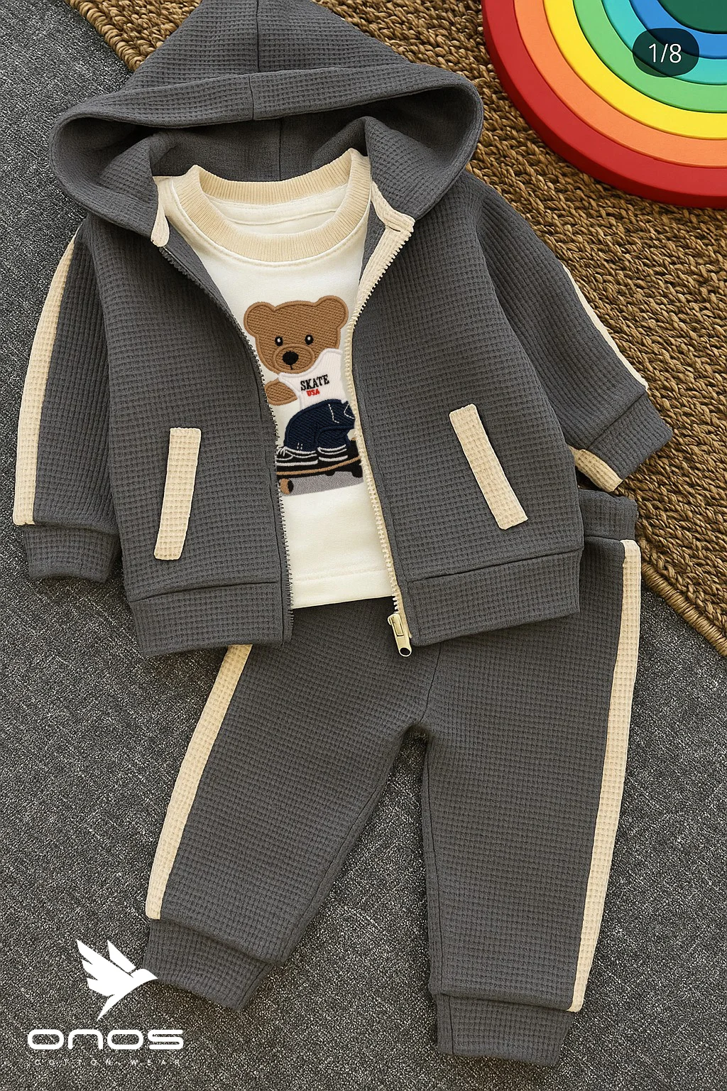 3PCS Waffle Set – GREY