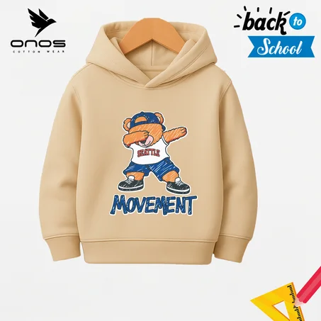 Beige Kids Hoodie -print- Amount