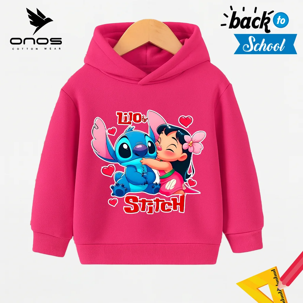 Fuchsia Kids Hoodie -print- Lilo & Stitch
