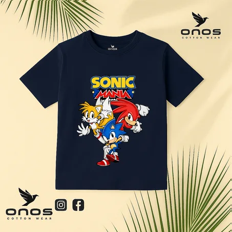 تيشرت كحلى مطبوع