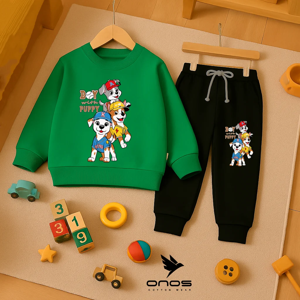 طقم شتوي راوند اخضر بوي