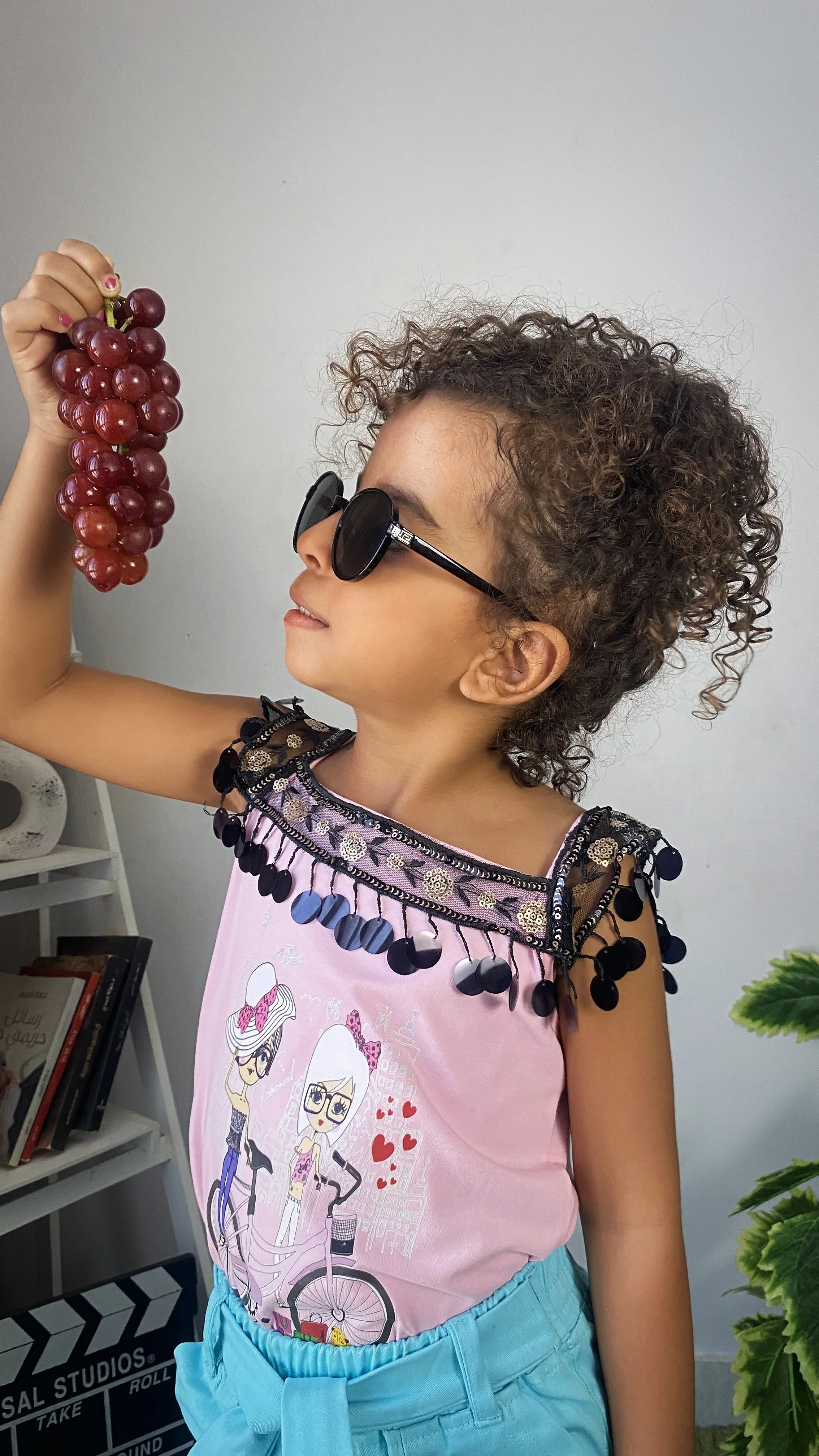 طقم بناتي بلوزة كت وشورت جبردين ازرق