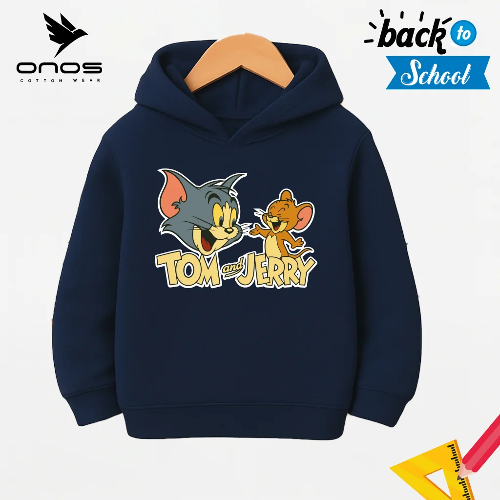 Medieval BlueHoodie -print-Tom jerry⁹