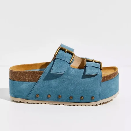 Rule Breaker Flatform Sandals Sky Blue
