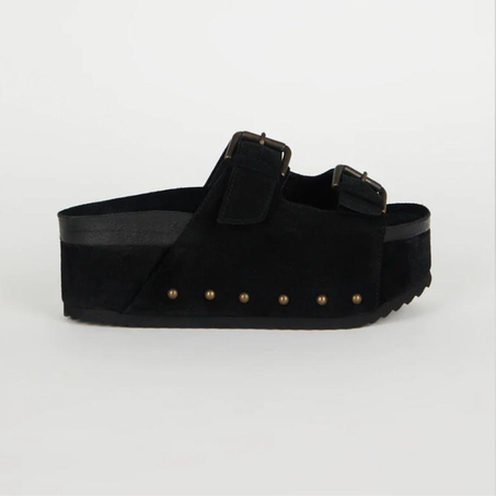 Rule Breaker Flatform Sandals Black
