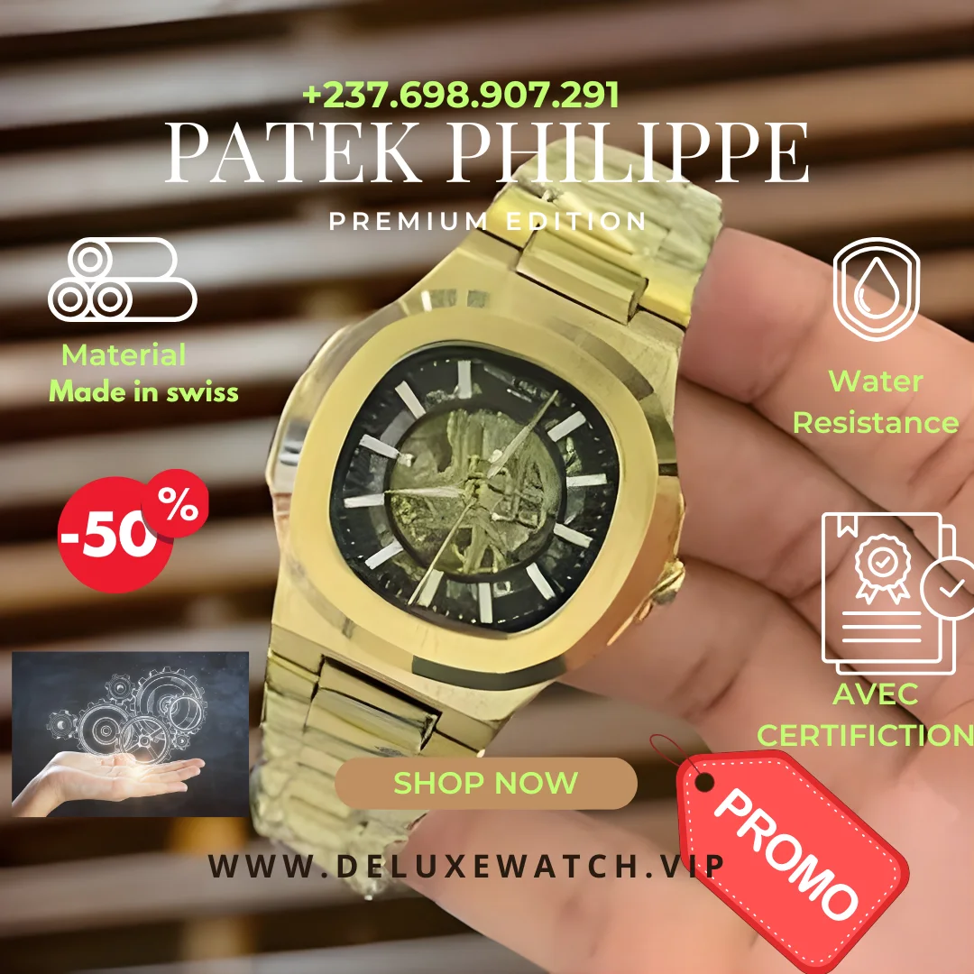 Montre Style Nautilus Squelette Or – La Mécanique de Prestige à Nu