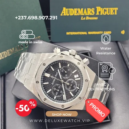 Montre Homme Style Royal Oak Chronographe Acier – L'Allure du Leader Moderne