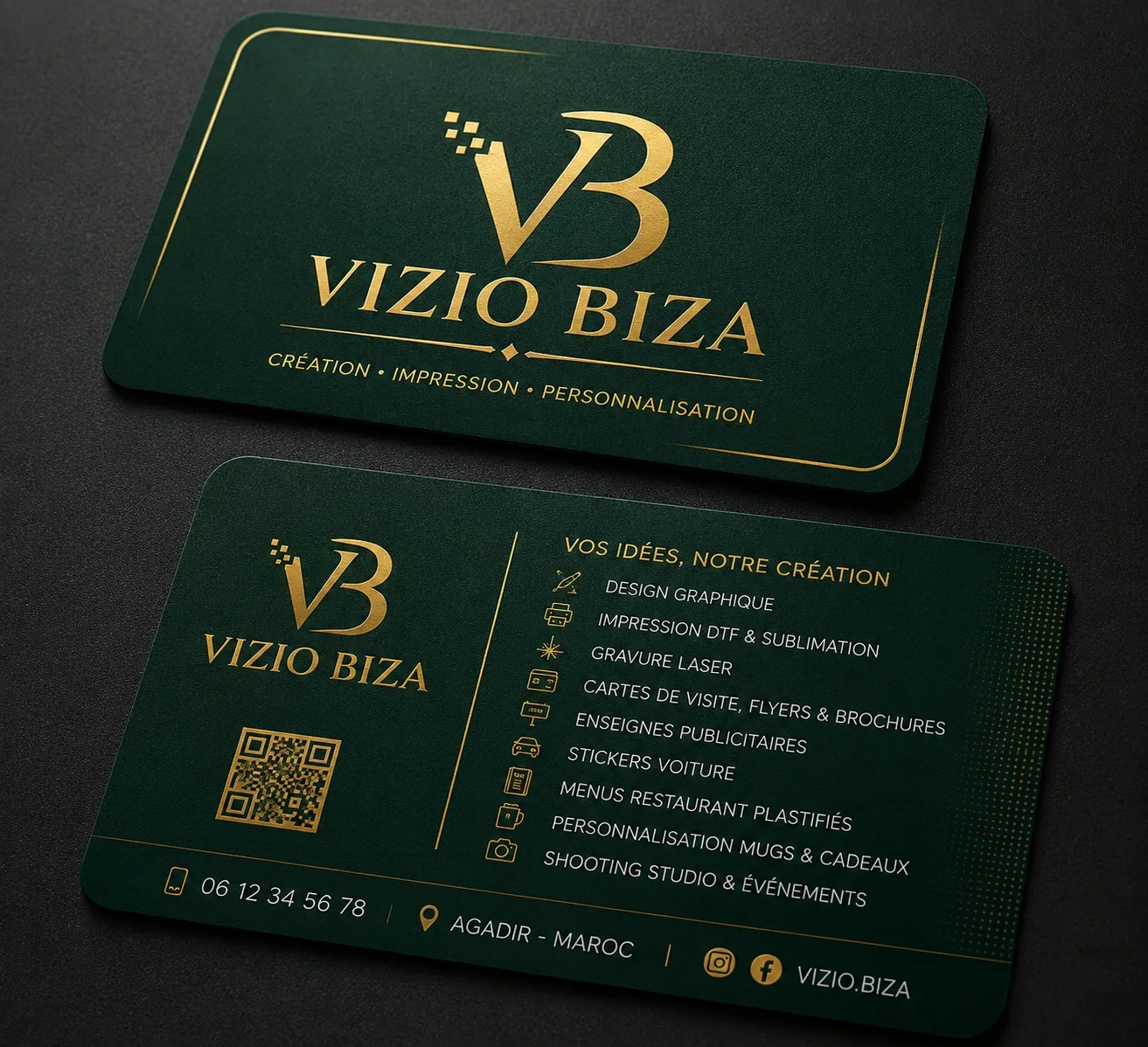 cartes de visite (Design inclu)  a partir de: