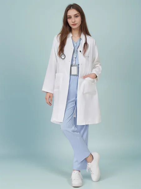 Blouse professionnelle manches longues à col Officier