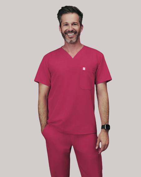 STRETCHY EDITION - Col V Homme - Rouge bordeau