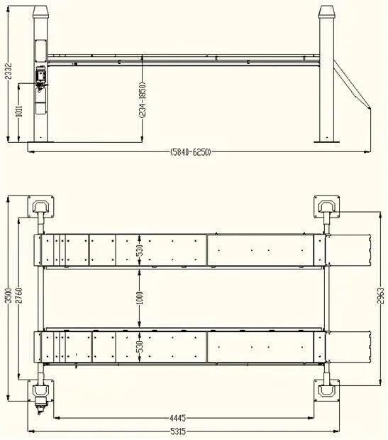 KT-4H150 Heavy Duty 4-Post Alignment Lift 15,000lbs. Rolling Jack Included *Warehouse Pickup ONLY*
