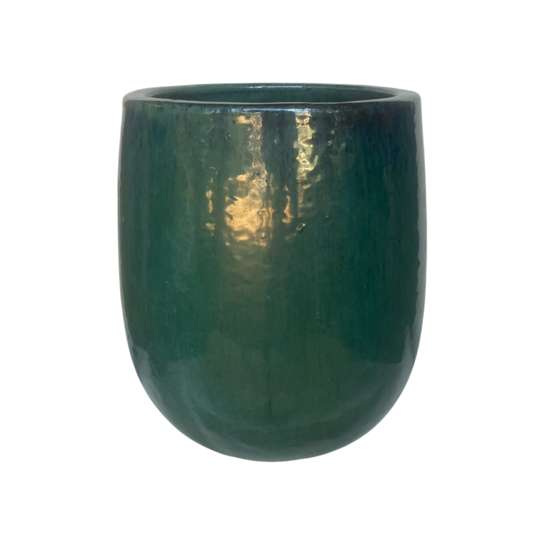 POT EN CERAMIQUE VERT ÉMERAUDE H41 D35