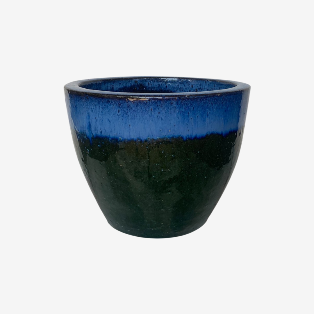 POT EN CERAMIQUE BLEU NUIT DÉGRADÉ H25 D32