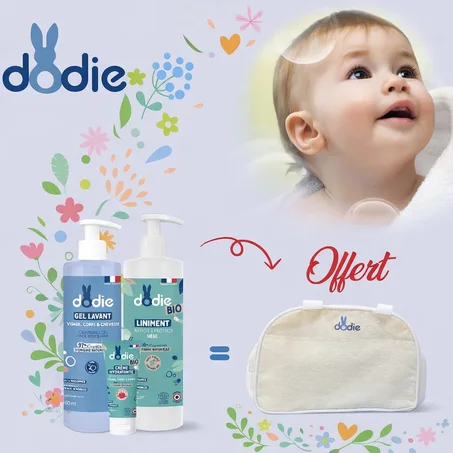 Pack Gel lavant 500ML Liniment 400ml Crème hydratante  & Sac à langer Offert