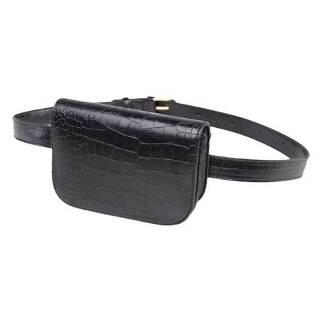 حقيبة خصر جلد PU بنقشة جلد التمساح