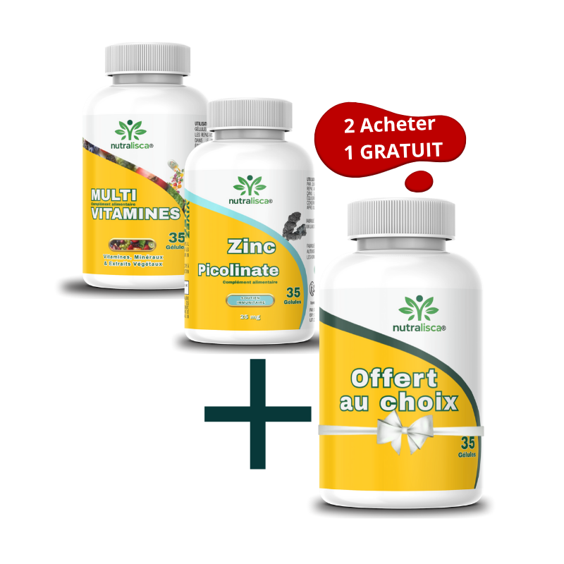 PACK 1 = 1 Multivitamine + 1 Zinc + 1 Compléments offert au choix