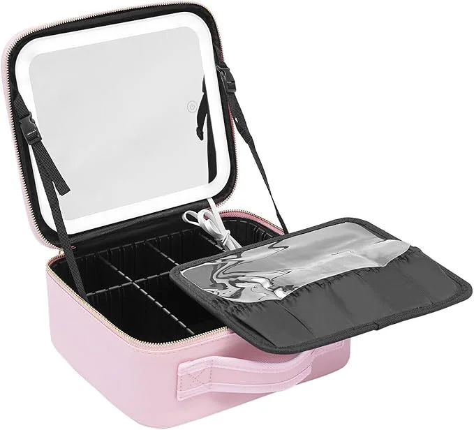 حقيبة مكياج مع مرآة LED