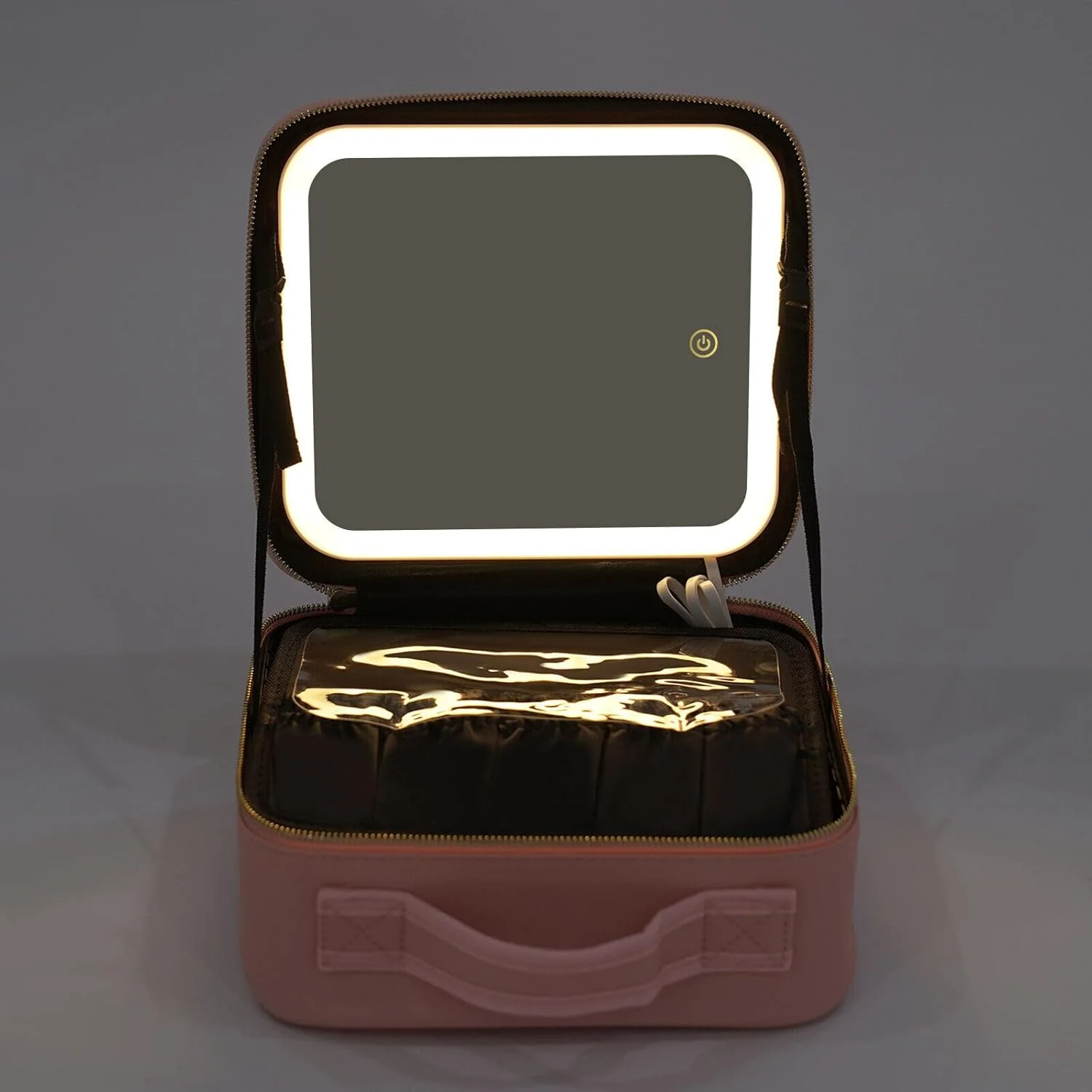 حقيبة مكياج مع مرآة LED
