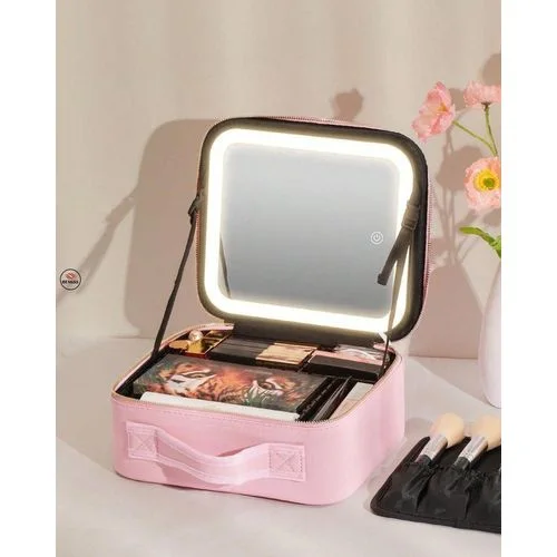 حقيبة مكياج مع مرآة LED