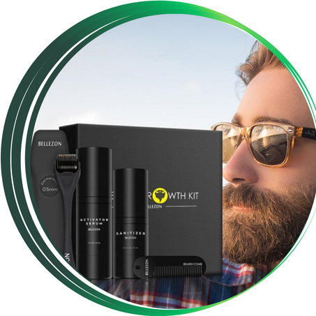 مجموعة Bellezone من LUXFUME لنمو اللحية مع سيروم و مشط اللحية لرجال