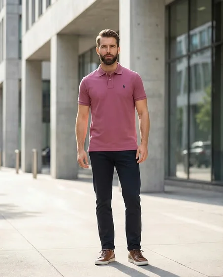 Polo homme classique - Rose èlègant