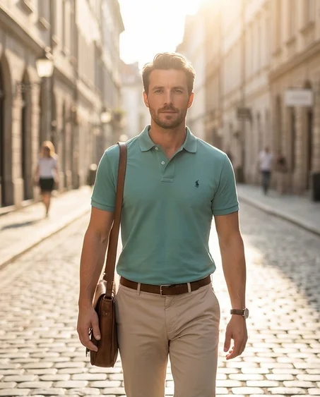 Polo homme classique - turquoise
