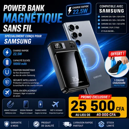 🇬🇦 Power Bank magnétique sans fil