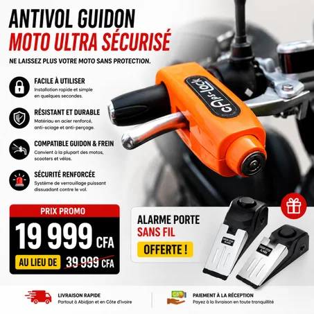 🇲🇱 Serrure universelle antivol pour guidon de moto, accélérateur, serrure de frein, accessoires de moto