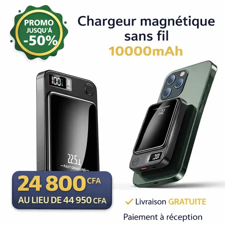 🇲🇱 Power Bank magnétique sans fil