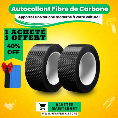 🇬🇦 Autocollant de Voiture en Fibre de Carbone