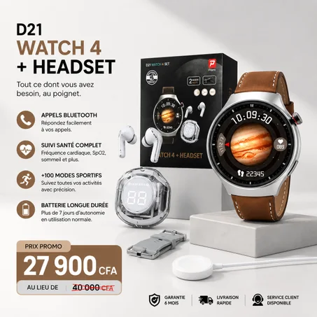🇬🇦💥Meilleur vente 2025💥Smartwatch D21 WATCH4