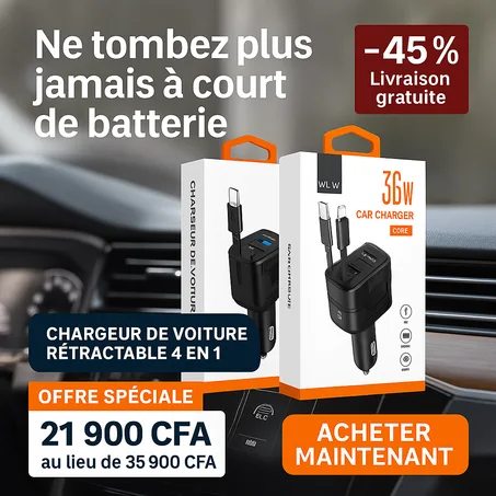 🇨🇬 Chargeur de voiture super rapide multiports