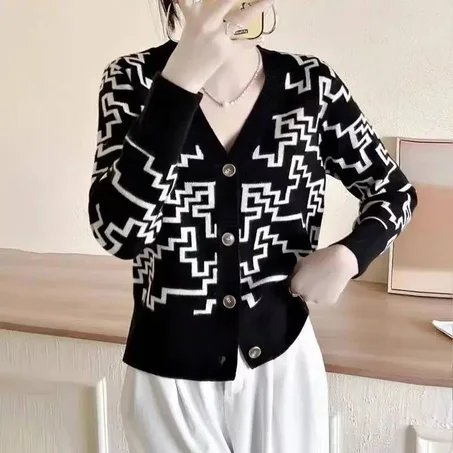 Nouveau cardigan en maille jacquard