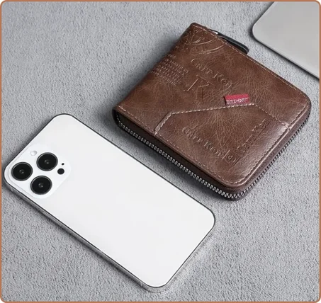 محفظة رجالية بسحاب