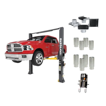 Bendpak 10AP Pro Series 10,000-lb Capacity, Adjustable Width, WSA-100 Air-Electric Workstation & Adapters