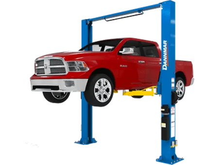 DANNMAR D2-12C 12,000-lbs. Capacity Heavy-Duty Two-Post Lift – Symmetric Clearfloor with Triple-Telescoping Low-Pro Arms