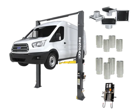 BendPak 10AP-168 PRO-Series 10,000‐lb Capacity with Adjustable Width and WSA-100 Air-Electric Workstation & Adapters