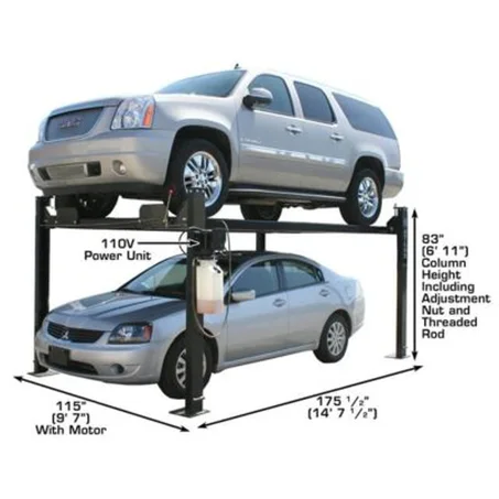 ATLAS 8,000 lbs 4 Post Lift Automotive Equipment Garage Pro