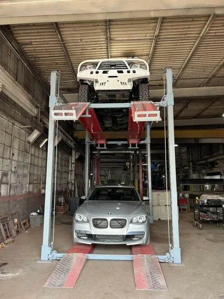 Advantage Single-Wide Triple | 3 Car Tri-Level 4-Post Lift
