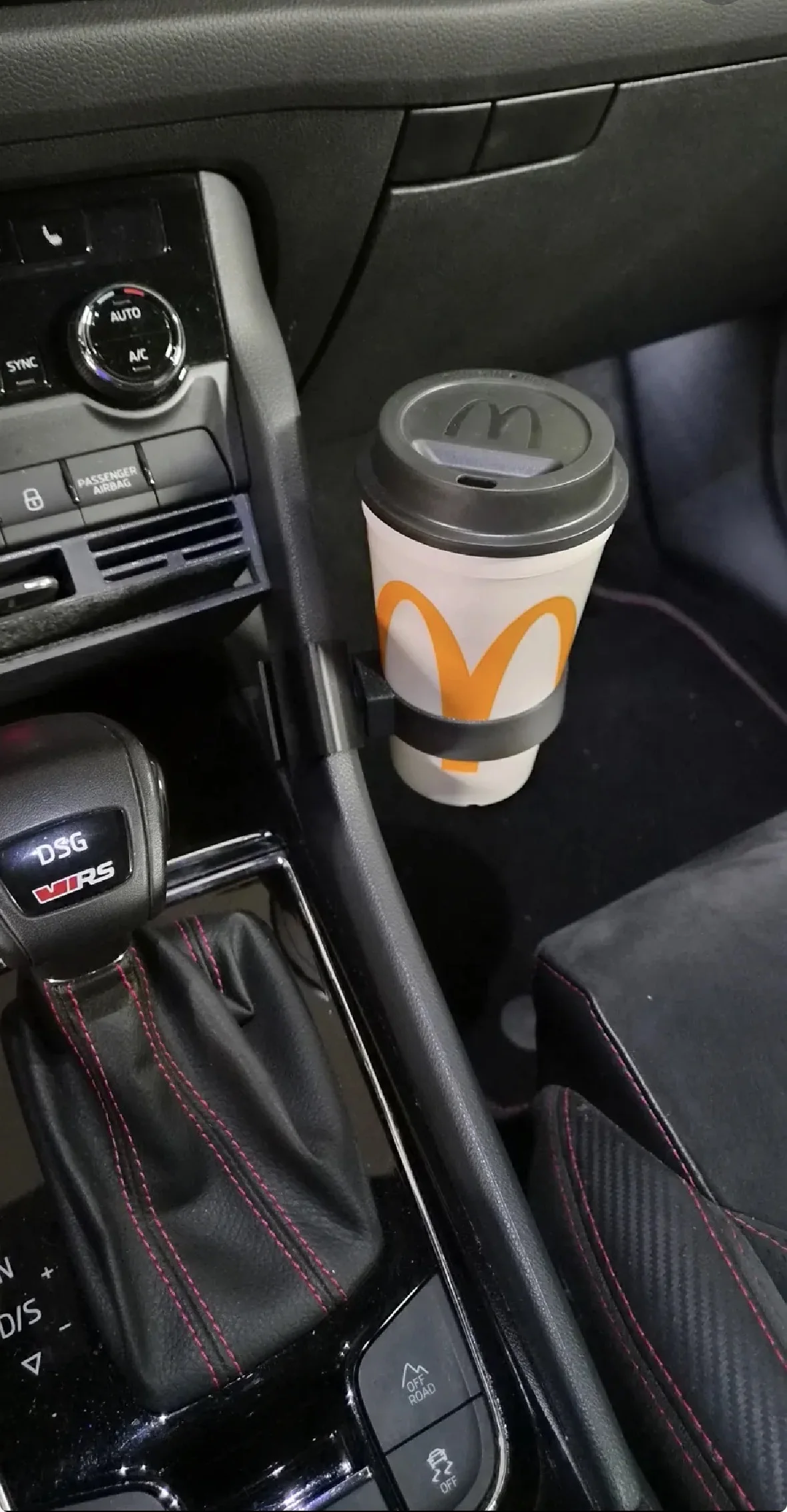 Center Console Coffee Cup Holder Insert - Skoda Kodiaq