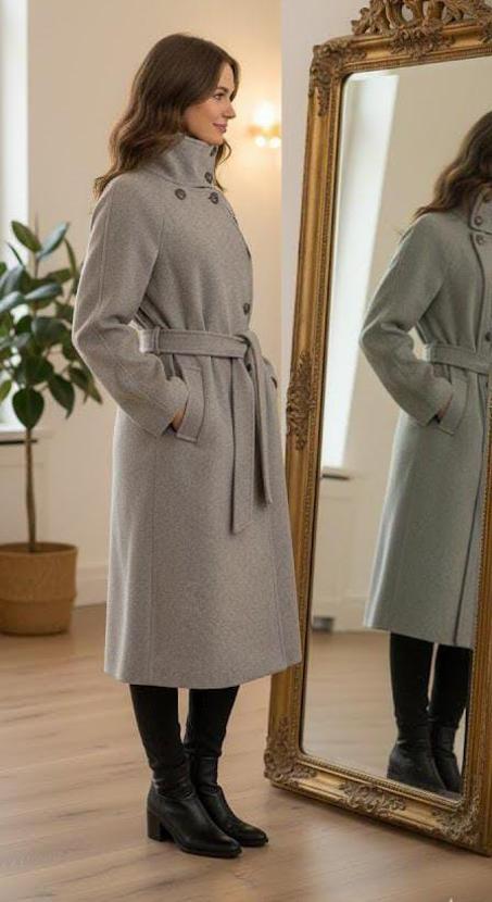 Manteau Long en Cachemire, Élégance Intemporelle & Chaleur Sublime
