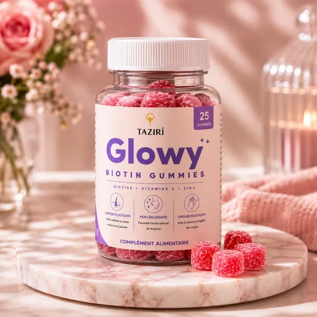 TAZIRI Glowy™ – Biotin Gummies | 3000 µg Biotin للشعر والبشرة والأظافر