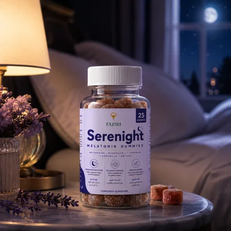 TAZIRI Serenight™ – علكات الميلاتونين للنوم الهادئ والاسترخاء الطبيعي