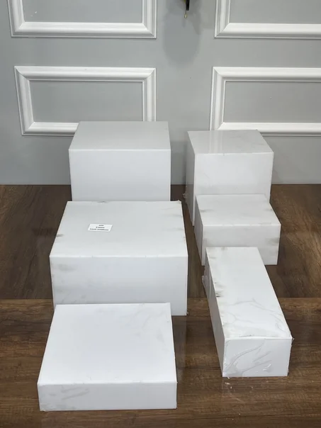presentoir de buffet en blanc brillant | مجموعة 6 قطع