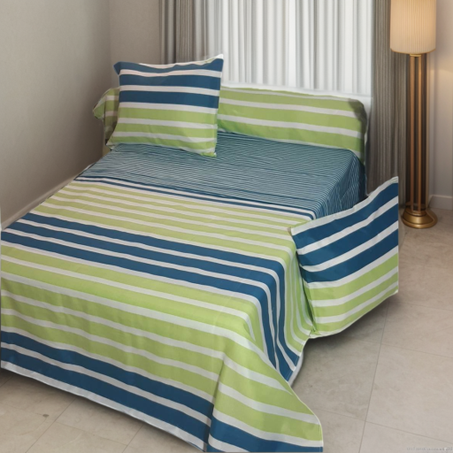Parure de draps Imprimés Polycoton 160*200 -2 Places -5 Pieces - طقم اغطية 5 قطع  بولي/قطن مطبوع لشخصين (160* 200)