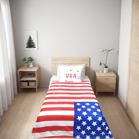 Parure de draps USA 1 Place 1/2 -3 Pièces - طقم اغطية 3 قطع